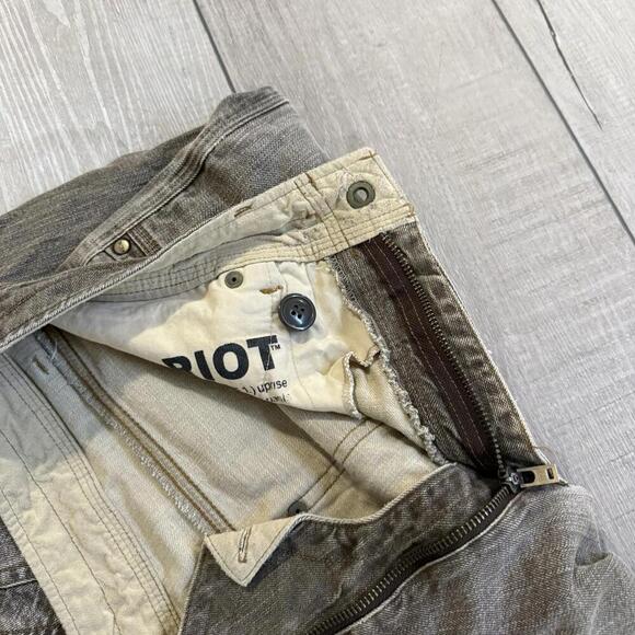 Kuhl Men’s Cargo Utility Pant RIOT Vinatge Patina dye 34x27 Tan Double Knee Work - Picture 9 of 11